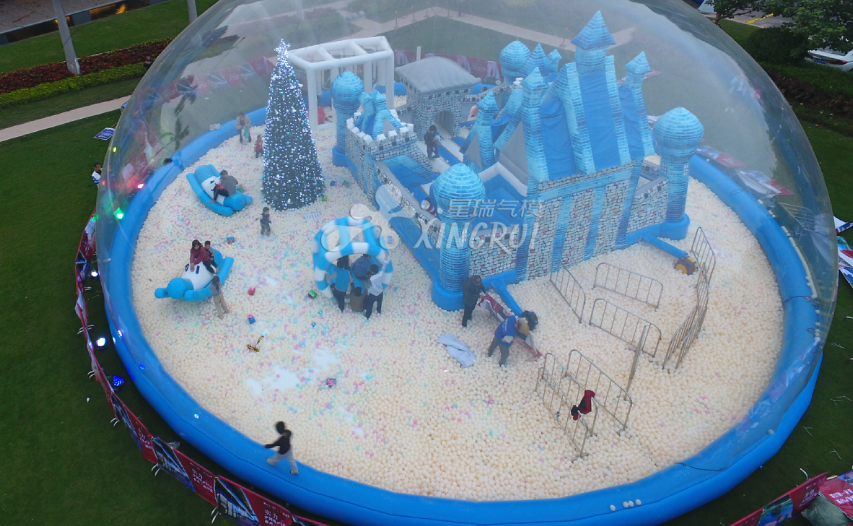 商城主题乐园 充气冰雪奇缘 透明淘气堡百万海洋球儿童主题乐园