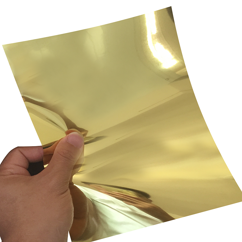 弱溶剂光金背胶胶片UV打印镜面烁金装饰材料