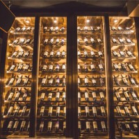 酒店不锈钢玫瑰金恒温酒架别 墅红酒柜定制加工