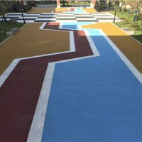 雅安市彩色透水混凝土 压模地坪  彩色透水地坪