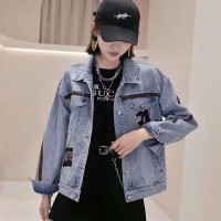 广州折扣女装 女式牛仔外套 休闲女装 库存服装供应