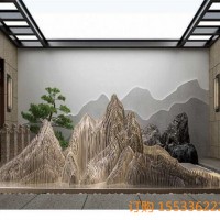 现代城市酒店装饰不锈钢假山造型雕塑摆件