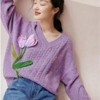 知篇巴素兰苏绣羊毛衫品牌折扣撤柜女装直播尾货货源