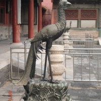 大型凤凰凤鸣铸铜纯铜雕塑抽象动物景观定制城市广场雕塑