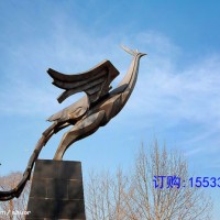 大型凤凰凤鸣铸铜纯铜雕塑凤舞飞天动物景观定制城市广场雕塑