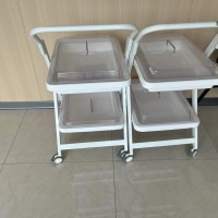 不锈钢内镜转运车二层小推车配透明盖子
