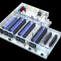 南京机房弱电效果图制作_体育馆机房建设俯视图设计