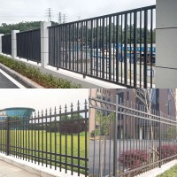 高中大学学校外墙锌钢铁艺护栏 工业园产业园围墙防爬隔离栅