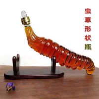 河间华企冬虫夏草酒瓶磨砂玻璃瓶创意白酒瓶高硼硅玻璃高档酒瓶