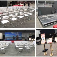 西安会议会场布置,喷绘桁架租赁,舞台地毯,音响大屏,会场布置
