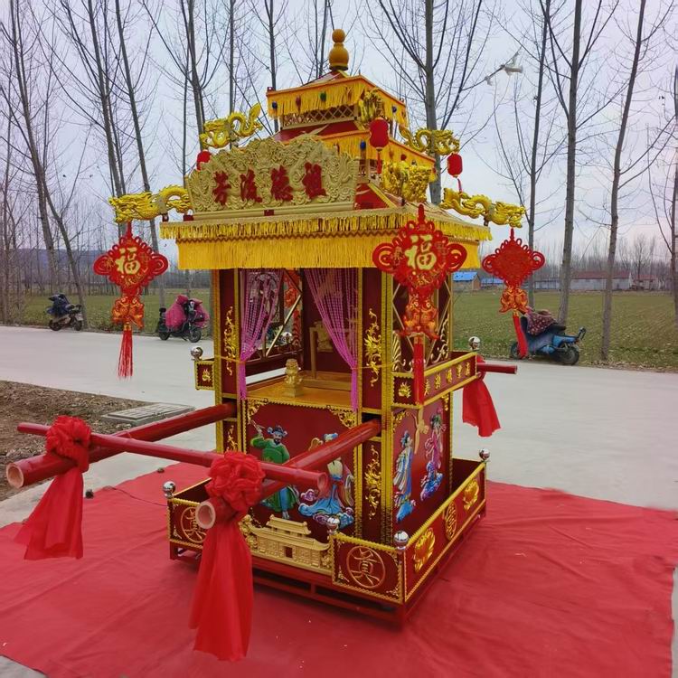 农村白事抬骨灰盒的花轿厂家